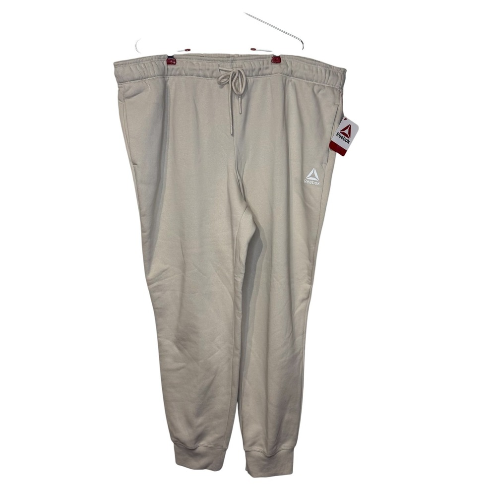 Reebok Mens Jogger Pants Fleece Cuffed Drawstring Athleisure Workout Gym 3XL NWT